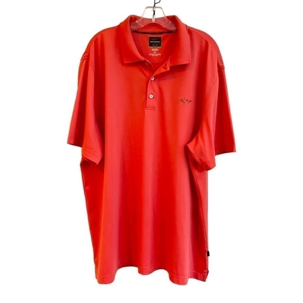 GREG NORMAN, PLAYDRY, GOLF SHIRT. 97% POLYESTER, 3% SPANDEX. SIZE XXL